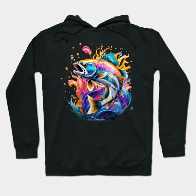 Rainbow Fish Fantasy Hoodie by TooplesArt